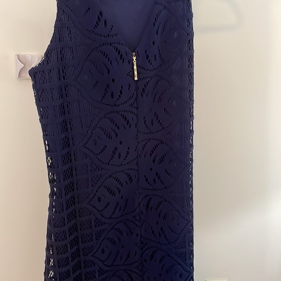 Lilly Pulitzer navy knit crochet cocktail dress - Picture 7 of 12
